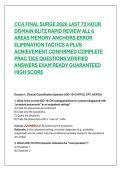 CCA FINAL SURGE 2026 LAST 72 HOUR DOMAIN BLITZ RAPID REVIEW ALL 6 AREAS MEMORY ANCHORS ERROR ELIMINATION TACTICS A PLUS ACHIEVEMENT CONFIRMED COMPLETE PRAC TICE 