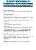 WGU C168 - CRITICAL THINKING COMPREHENSIVE STUDY GUIDE 2026 FULL QUESTIONS AND SOLUTIONS GRADED A&plus;