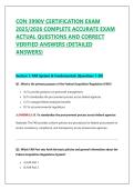 CON 3990V CERTIFICATION EXAM 2025&sol;2026 COMPLETE ACCURATE EXAM ACTUAL QUESTIONS AND CORRECT VERIFIED ANSWERS &lpar;DETAILED ANSWERS