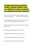 CDT EXAM QUESTIONS 100 PERCENT CORRECT ANSWERS VERIFIED LATEST 2024 VERSION TEST BANK COLLECTION 2026 COMPLETE SOLUTIONS GRADED A&plus;