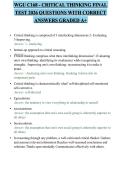 WGU C168 - CRITICAL THINKING FINAL TEST 2026 QUESTIONS WITH CORRECT ANSWERS GRADED A&plus;