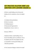 CDT PRACTICE SOLUTION SHEET 2026 QUESTIONS WITH ANSWERS GRADED A&plus;