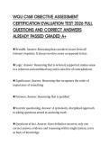 WGU C168 OBJECTIVE ASSESSMENT CERTIFICATION EVALUATION TEST 2026 FULL QUESTIONS AND CORRECT ANSWERS ALREADY PASSED GRADED A&plus;
