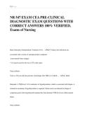 NR 547 EXAM CEA PRE-CLINICAL  DIAGNOSTIC EXAM QUESTIONS WITH  CORRECT ANSWERS 100&percnt; VERIFIED&comma;  Exams of Nursing