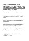 WGU C172 NETWORK AND SECURITY FOUNDATIONS COMPREHENSIVE TEST PAPER 2026 COMPLETE QUESTIONS AND ANSWERS EXPERT VERIFIED GRADED A&plus;