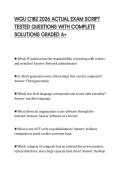 WGU C182 2026 ACTUAL EXAM SCRIPT TESTED QUESTIONS WITH COMPLETE SOLUTIONS GRADED A&plus;