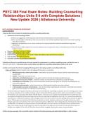 PSYC 388 Final Exam Notes&colon; Building Counselling Relationships Units 5-8 with Complete Solutions &vert; New Update 2026 &vert; Athabasca University