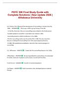 PSYC 388 Final Study Guide with Complete Solutions &vert; New Update 2026 &vert; Athabasca University