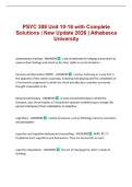 PSYC 388 Unit 10-16 study guide with Complete Solutions &vert; New Update 2026 &vert; Athabasca University