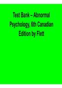 Abnormal Psychology 6th Canadian Edition Test Bank Flett 2025&sol; 2026 Comprehensive Exam Prep Questions and Verified Answers