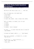 Pax Exam Study Guide Questions and Answers