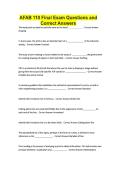 AFAB 110 Final Exam Questions and Correct Answers