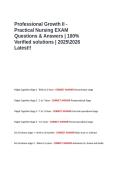 Professional Growth II - Practical Nursing EXAM Questions & Answers 100- Verified solutions 2025-2026 Latest&period;