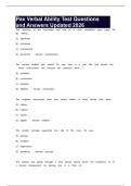 Pax Verbal Ability Test Questions and Answers Updated 2026