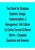Database Systems Design Implementation and Management 14th Edition Test Bank 2025&sol; 2026 Comprehensive Exam Prep Questions and Verified Answers