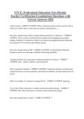 FTCE Professional Education Test &lpar;Florida Teacher Certification Examination&rpar; Questions with Correct Answers 2026