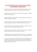 FTCE PROFESSIONAL EDUCATION EXAM QUESTIONS WITH CORRECT ANSWERS 2026