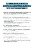 HAWAII SUBSTITUTE TEACHER CERTIFICATION SCRIPT 2026 QUESTIONS WITH SOLUTIONS GRADED A&plus;