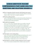 HAWAII SUBSTITUTE TEACHER COMPREHENSIVE STUDY GUIDE 2026 FULL QUESTIONS AND SOLUTIONS GRADED A&plus;