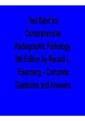 Comprehensive Radiographic Pathology 8th Edition Test Bank Eisenberg 2025&sol; 2026 Comprehensive Exam Prep Questions and Verified Answers