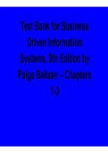 Business Driven Information Systems 9th Edition Test Bank Baltzan 2025&sol; 2026 Chapters 1&ndash;3 Comprehensive Exam Prep Questions and Verified Answers