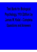 Biological Psychology 11th Edition Test Bank Kalat 2025&sol; 2026 Comprehensive Questions and Verified Answers Exam Prep Resource