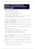 Chapter 43 Pain Management &lpar;NCLEX&rpar; Questions and Answers Updated 2026