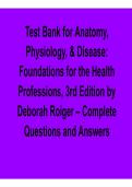Anatomy Physiology and Disease Foundations for the Health Professions 3rd Edition Test Bank 2025&sol; 2026 Comprehensive Exam Prep Questions and Verified Answers