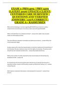PRN1409 Client-Centered Care III Rasmussen 2024 2025 Exam 1 Review Questions and Verified Answers