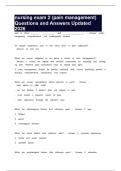 nursing exam 2 &lpar;pain management&rpar; Questions and Answers Updated 2026