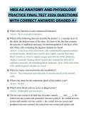 HESI A2 ANATOMY AND PHYSIOLOGY PRACTICE FINAL TEST 2026 QUESTIONS WITH CORRECT ANSWERS GRADED A&plus;