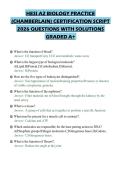 HESI A2 BIOLOGY PRACTICE &lpar;CHAMBERLAIN&rpar; CERTIFICATION SCRIPT 2026 QUESTIONS WITH SOLUTIONS GRADED A&plus;