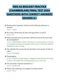 HESI A2 BIOLOGY PRACTICE &lpar;CHAMBERLAIN&rpar; FINAL TEST 2026 QUESTIONS WITH CORRECT ANSWERS GRADED A&plus;