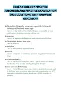 HESI A2 BIOLOGY PRACTICE &lpar;CHAMBERLAIN&rpar; PRACTICE EXAMINATION 2026 QUESTIONS WITH ANSWERS GRADED A&plus;