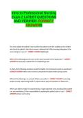 Intro to Professional Nursing Exam 2 LATEST QUESTIONS AND VERIFIED CORRECT ANSWERS&period;