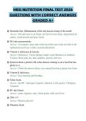 HESI NUTRITION FINAL TEST 2026 QUESTIONS WITH CORRECT ANSWERS GRADED A&plus;