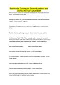 Residential Contractor Exam Questions and Correct Answers 2026&sol;2027