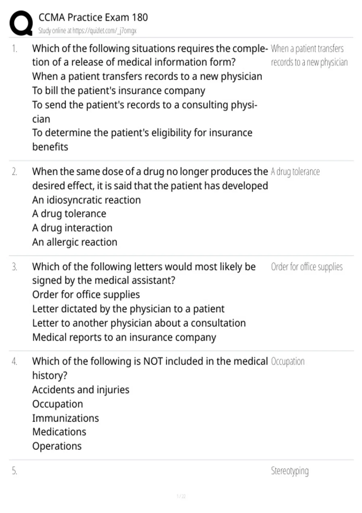CCMA Practice Exam – 180 Questions with Answers & Detailed Explanations ...