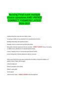 Nursing Final exam multiple choice questions AND VRIFIED CORRECT ANSWERS LATEST 2026-2027&period;
