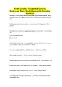 North Carolina Residential General Contractor Exam Study Guide with Complete Solutions