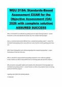 WGU D184&colon; Standards-Based Assessment EXAM for the Objective Assessment &lpar;OA&rpar; 2026 with complete solution&vert; ASSURED SUCCESS