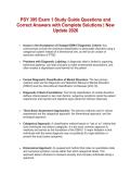 PSY 395 Exam 1 Study Guide Questions and Correct Answers with Complete Solutions &vert; New Update 2026