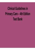 Clinical Guidelines in Primary Care 4th Edition Test Bank 2025&sol; 2026 Comprehensive Exam Prep Questions and Verified Answers