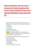 Virginia Wastewater Operator Class 2  License Exam Practice Questions And  Correct Answers &lpar;Verified Answers&rpar; Plus  Rationale 2026 Q&A&vert; Instant Download  Pdf 