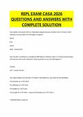 REPL EXAM CASA 2026 QUESTIONS AND ANSWERS WITH COMPLETE SOLUTION