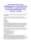 NU 578 Advanced Pharmacology Pathophysiology Units 1-5 Practice Exam Actual Exam 2026&sol;2027 &ndash; Complete Questions and Answers with Detailed Rationales &ndash; Pass Guaranteed &ndash; A&plus; Graded
