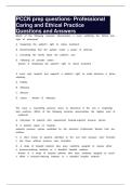 PCCN prep questions- Professional Caring and Ethical Practice Questions and Answers