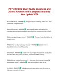 PSY 395 MSU Study Guide Questions and Correct Answers with Complete Solutions &vert; New Update 2026