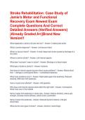 Stroke Rehabilitation&colon; Case Study of Jamie's Motor and Functional Recovery Exam Newest Exam Complete Questions And Correct Detailed Answers &lpar;Verified Answers&rpar; &vert;Already Graded A&plus;&vert;&vert;Brand New Version&excl;&excl;