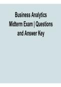 Business Analytics Midterm Exam 2025&sol; 2026 Practice Questions and Verified Answer Key
